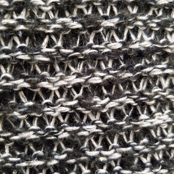 Black & White Heathered Boatneck Sparkly Sweater - Picture 3 of 3